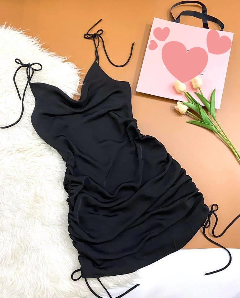 Aó ngủ lụa gợi cảm rút dây 2 bên hông