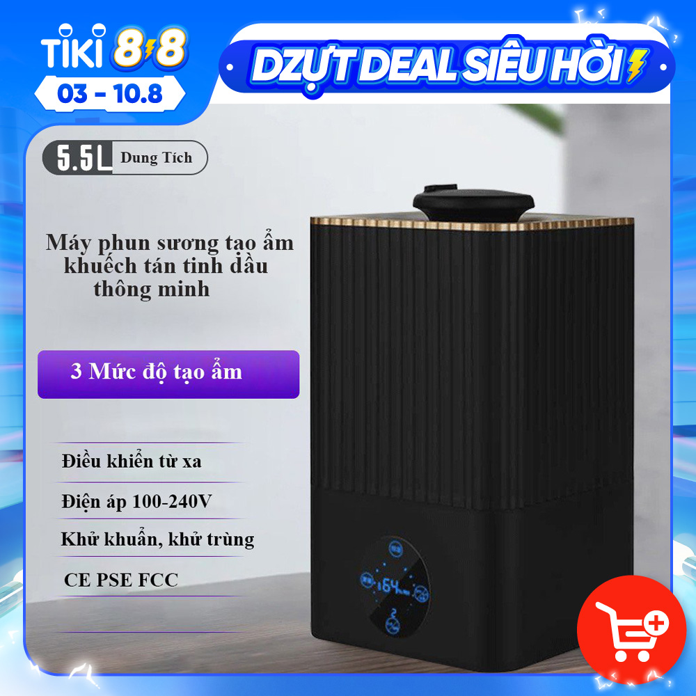 Máy Tạo Ẩm Phun Sương Khuếch Tán Tinh Dầu Dung Tích Lớn 5.5 Lít Dành Cho Văn Phòng, Gia Đình Tiện Lợi