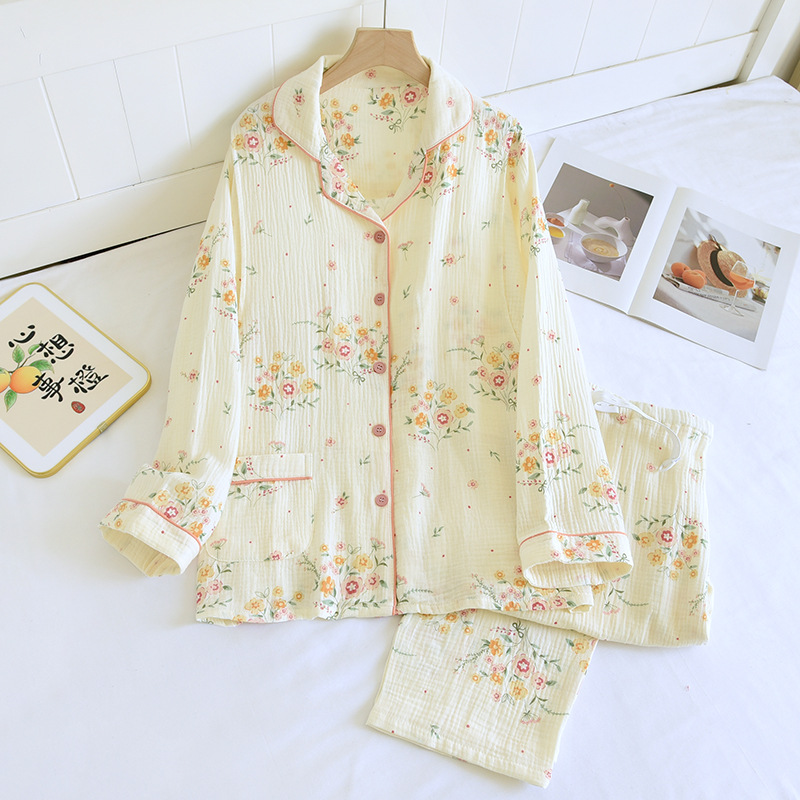 Bộ Đồ Bầu Và Sau Sinh Dài Tay Có Khe Mở Cho Con Bú Chất Liệu Xô Muslin M5