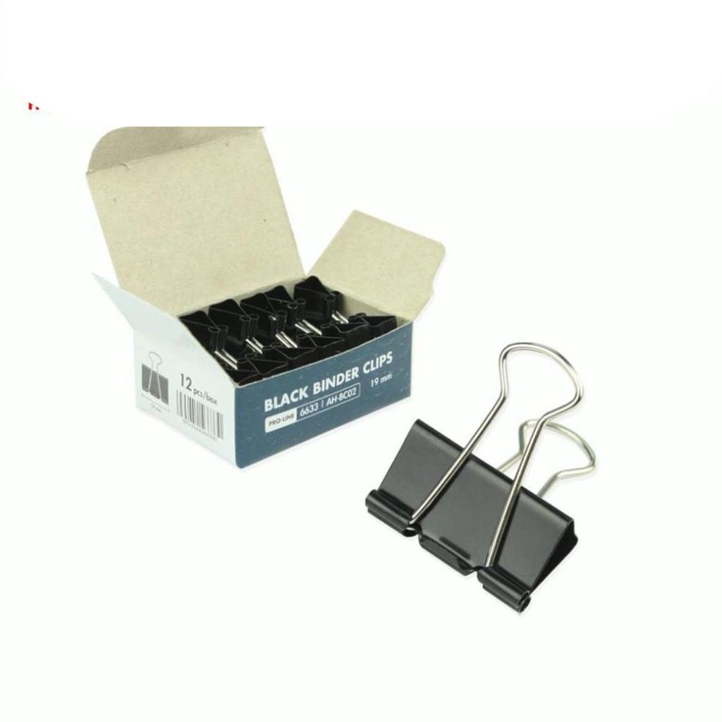 Kẹp giấy tài liệu Hồng Hà - Màu đen 19mm 6633