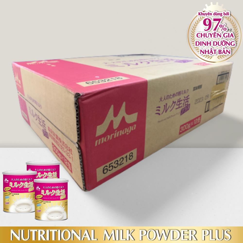 Thùng 12 lon sữa bột dinh dưỡng Morinaga Nutritional Milk Powder PLUS 300g