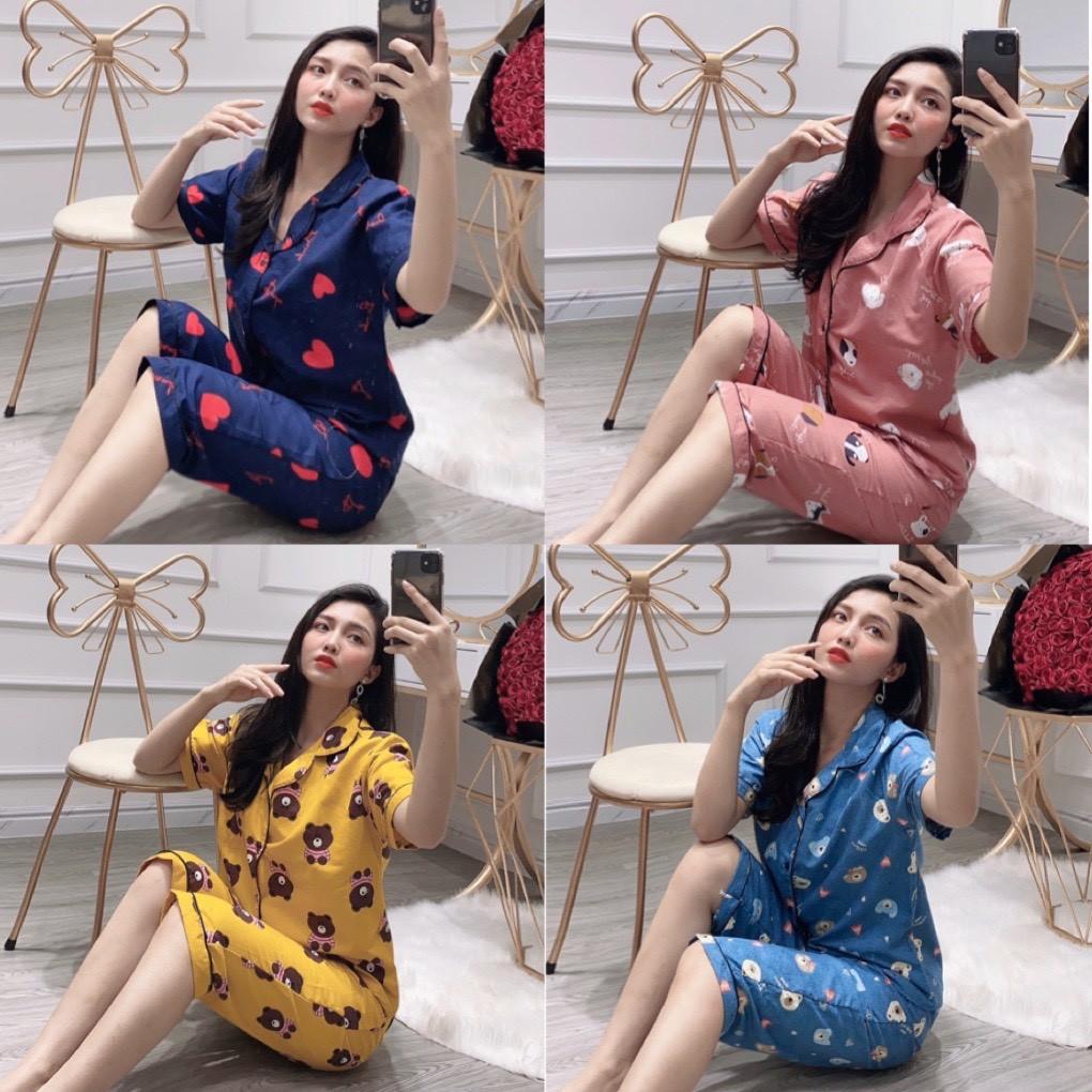 Bộ đồ mặc nhà quần lửng áo cộc tay pijama CỘC LỬNG