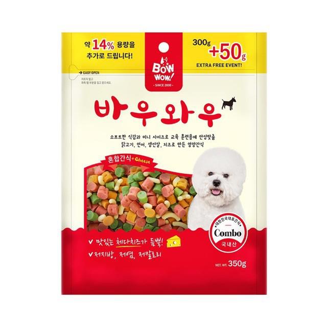 Snack hỗn hợp BOWWOW Hàn Quốc cho chó mèo - 350g. Bánh thưởng cho chó mèo.
