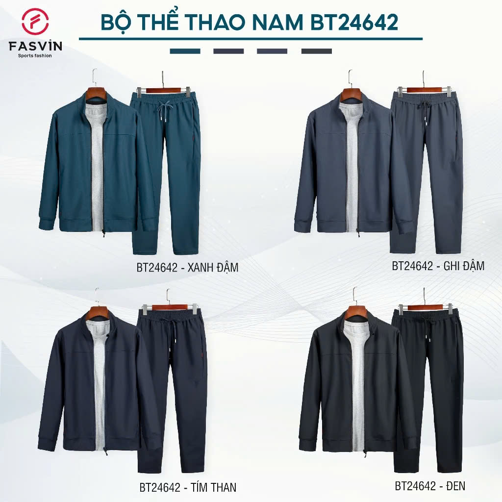 Bộ quần áo thun thể thao nam 01 lớp Fasvin BT24642.HN vải Nylon cao cấp co giãn thoải mái chất lượng tốt
