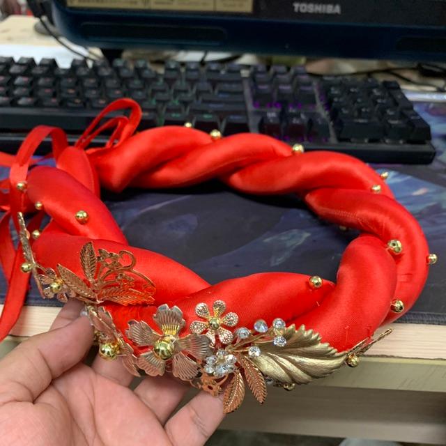 Mấn mỹ nhân phụ kiện cưới Giang mấn cô dâu mẫu chuyên cho cô dâu ăn hỏi hoặc cưới màu đỏ đẹp