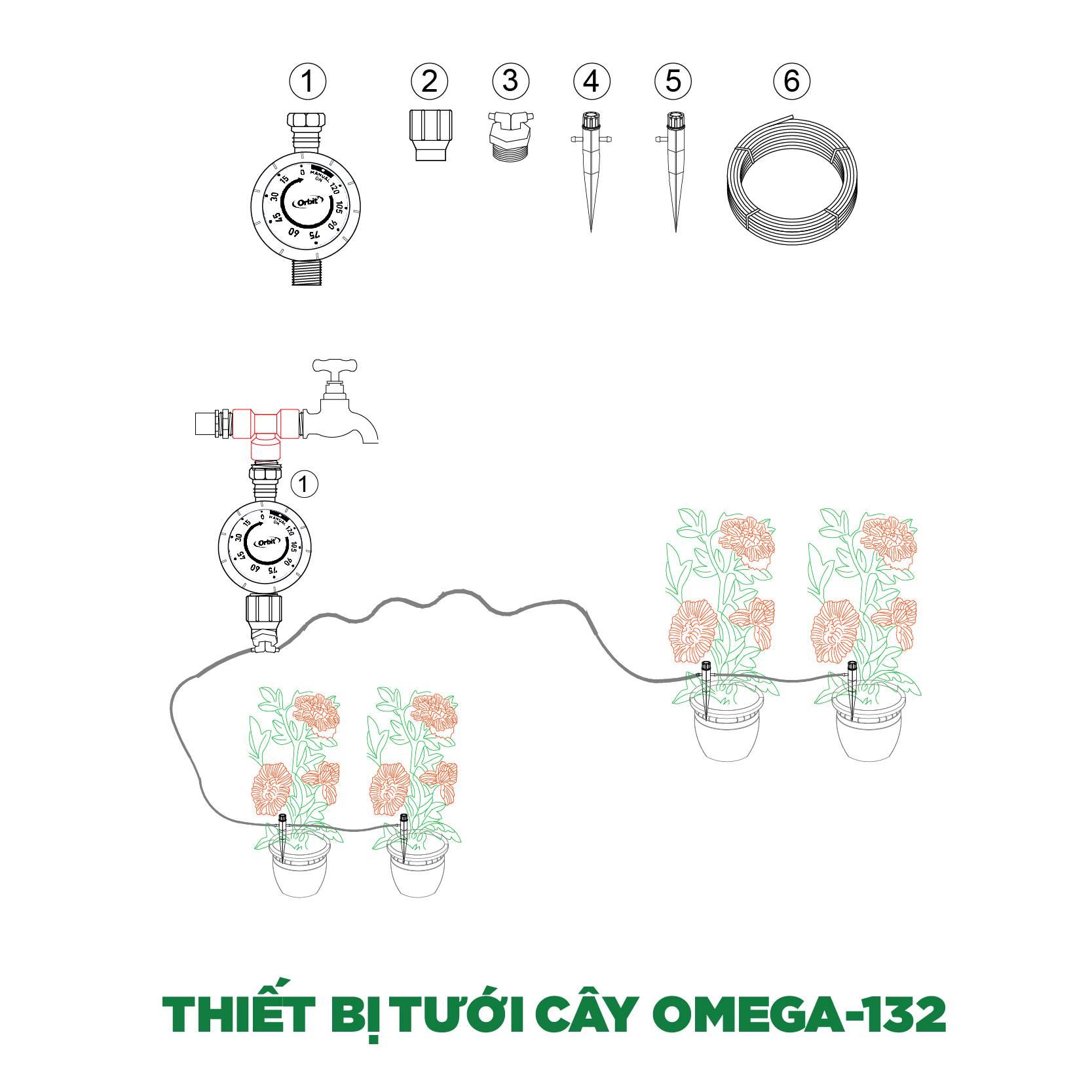 Thiết bị tưới cây OMEGA-132