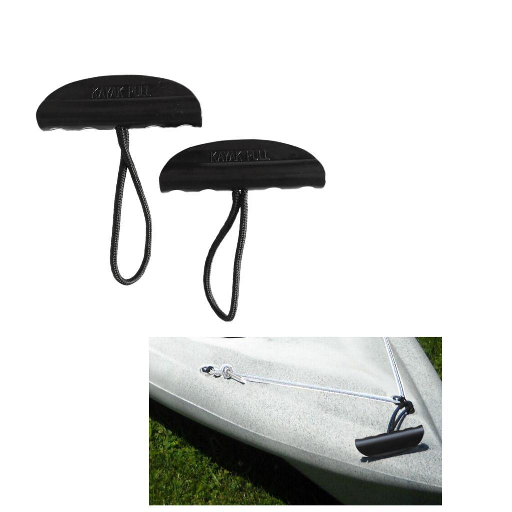 4 Pieces Durable Nylon Universal Kayak Canoe Dinghy Boat Carry Handle Pull Handle Grip with Braided Cord Replacement Accessories