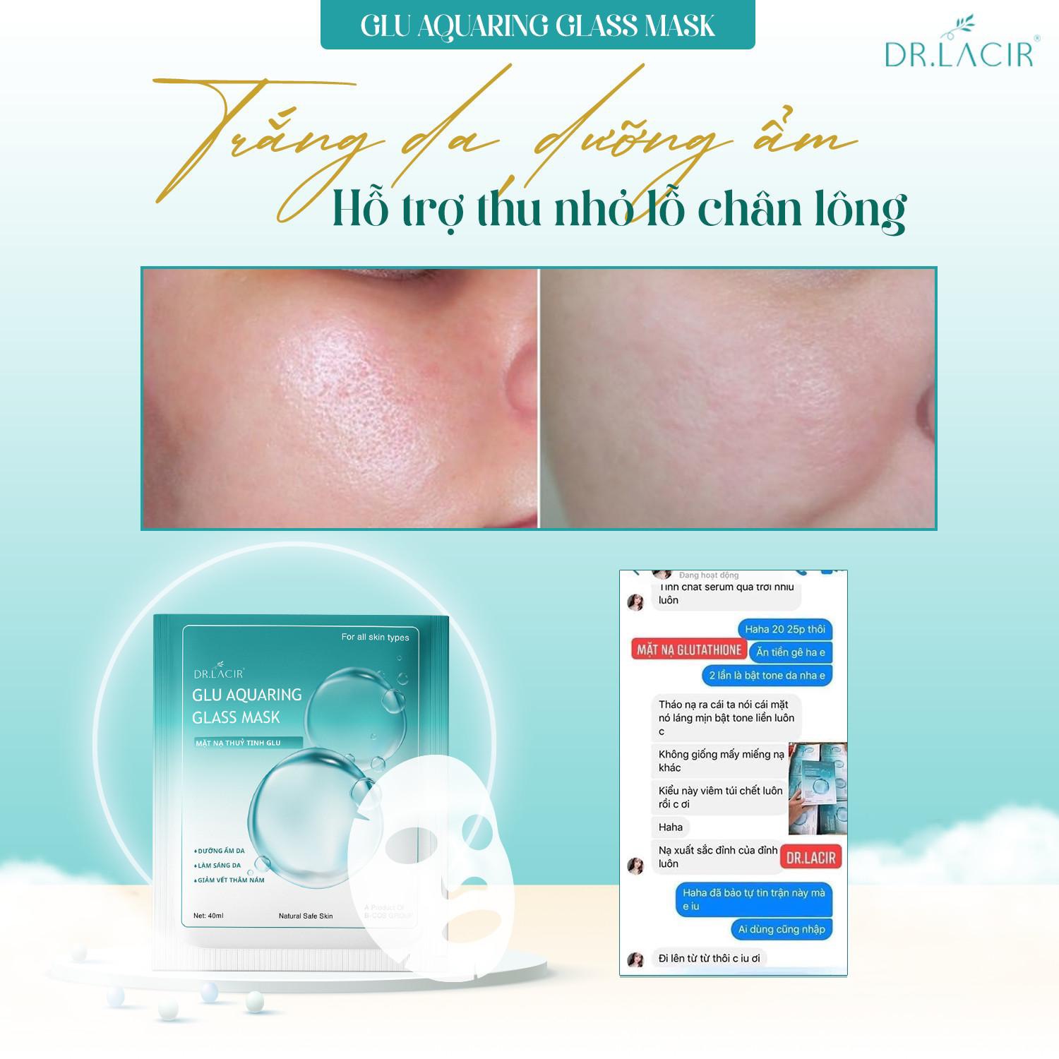 [5 HỘP] Mặt Nạ Thuỷ Tinh Glutathione Dr Lacir - Glu Aquaring Glass Mask