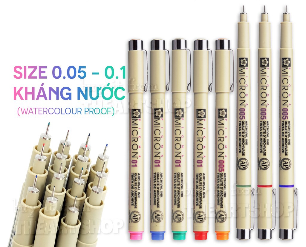 Bộ Bút Đi Nét Pigma Micron Sakura 01 (8 Màu)