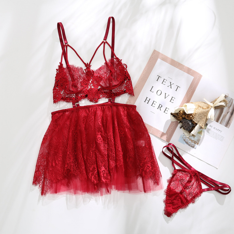 Váy ngủ ren 2 dây hở bụng sexy gợi dục quyến rũ
