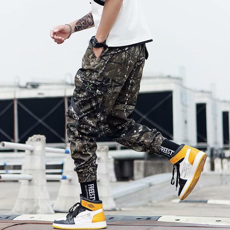 Quần Dài Lưng Thun Ống Rộng Họa Tiết Rằn Ri Thời Trang Dành Cho Nam