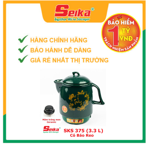 Siêu sắc thuốc tự động bằng điện Seika 3.3L - SKS375 (Gốm sứ Bát Tràng) - hàng chính hãng