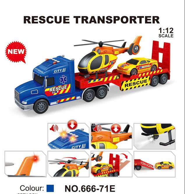 TOYSTAR - 666-71E Mô hình đồ chơi cứu hộ thành phố tỉ lệ 1:12 có đèn và âm thanh (KT 57x12x18.5cm)