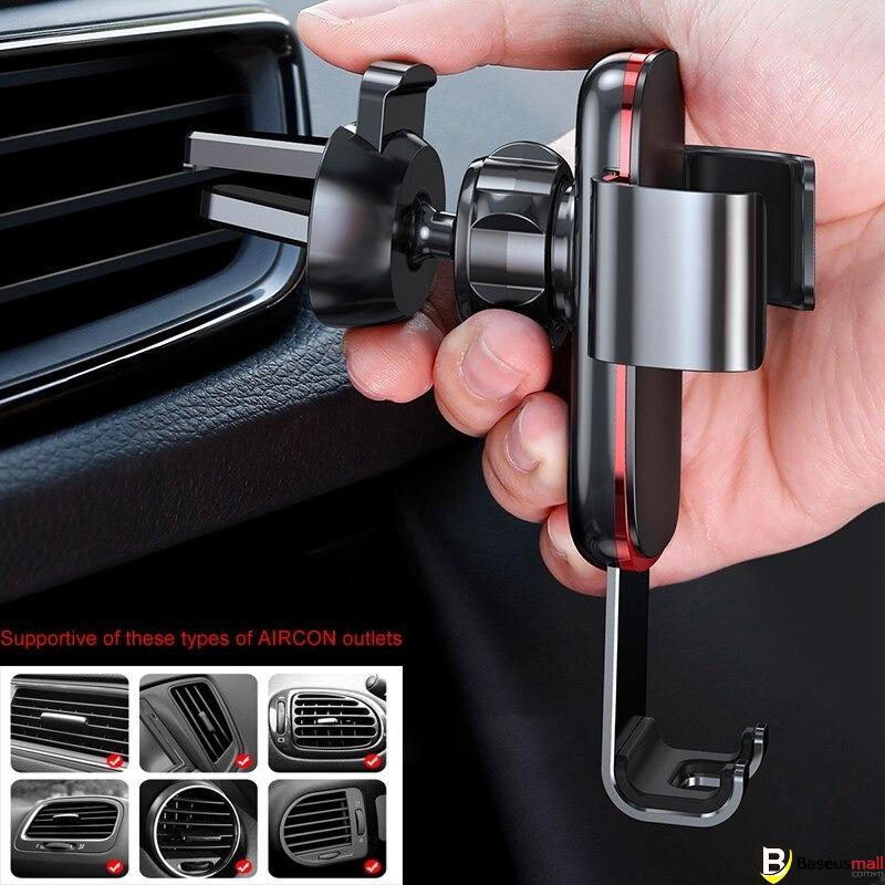 Bộ đế giữ điện thoại khóa tự động dùng cho xe hơi Baseus Metal Age Gravity Car Mount-Hàng chính hãng