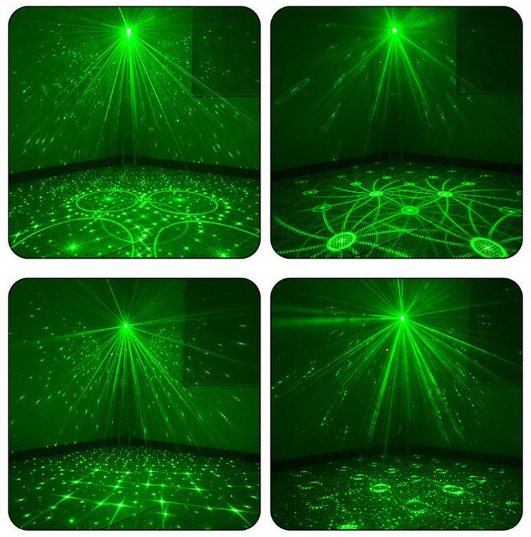 Đèn Laser 2 Tia Laze Cảm Biến Theo Nhạc - Đèn Chiếu Laser Mini, Đèn Disco Thích Hợp Chơi Karaoke, Bay Phòng, DJ...