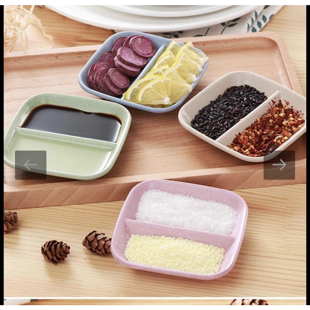 Chén Bát Đựng Gia Vị 2 Ngăn Dĩa Đựng Nước Chấm