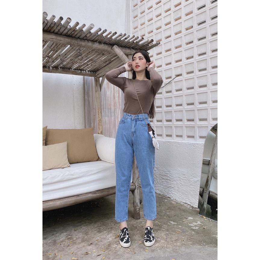Quần Baggy Dành Cho Nữ Màu Xanh Nhạt JEAGOVN