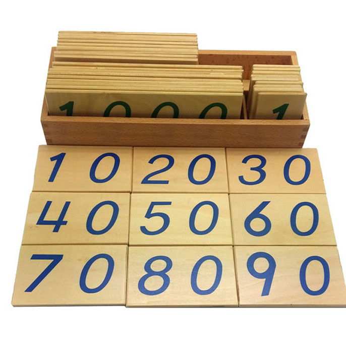 Giáo cụ Montessori Bộ thẻ học số 1 đến 9000 cỡ lớn