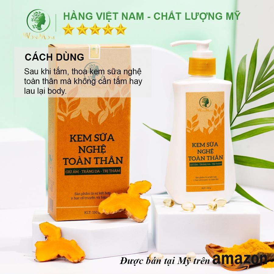 Bộ tắm body và dưỡng trắng toàn thân Wonmom ( 1 Kem sữa nghệ toàn thân + 1 Sữa tắm cho mẹ )