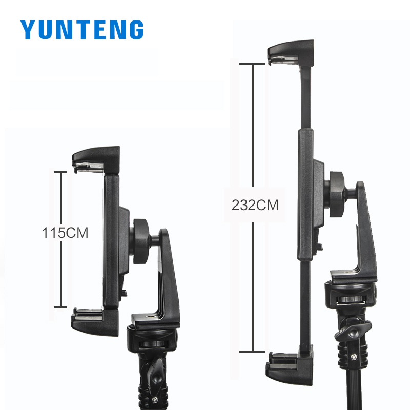 Đầu kẹp điện thoại/ máy tính bảng Yunteng VCT 368, gắn được các dòng tripod ren 1/4 và xoay 360 độ - Hàng chính hãng