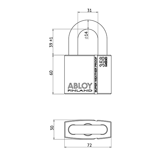 Ổ khóa cao cấp chống trộm - xuất xứ Phần Lan - hàng chính hãng ABLOY - PL358T38