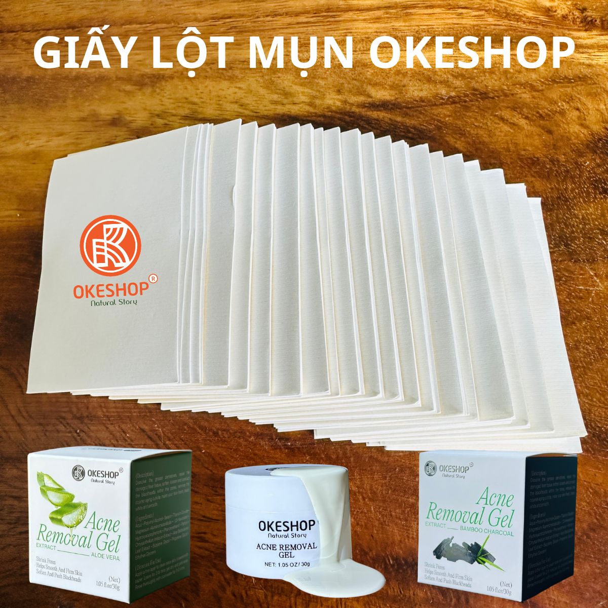 Giấy Lột Mụn Cám - Mụn Đầu Đen OKESHOP - Giải Pháp Cùng Gel Lột Mụn OKESHOP 600 tờ