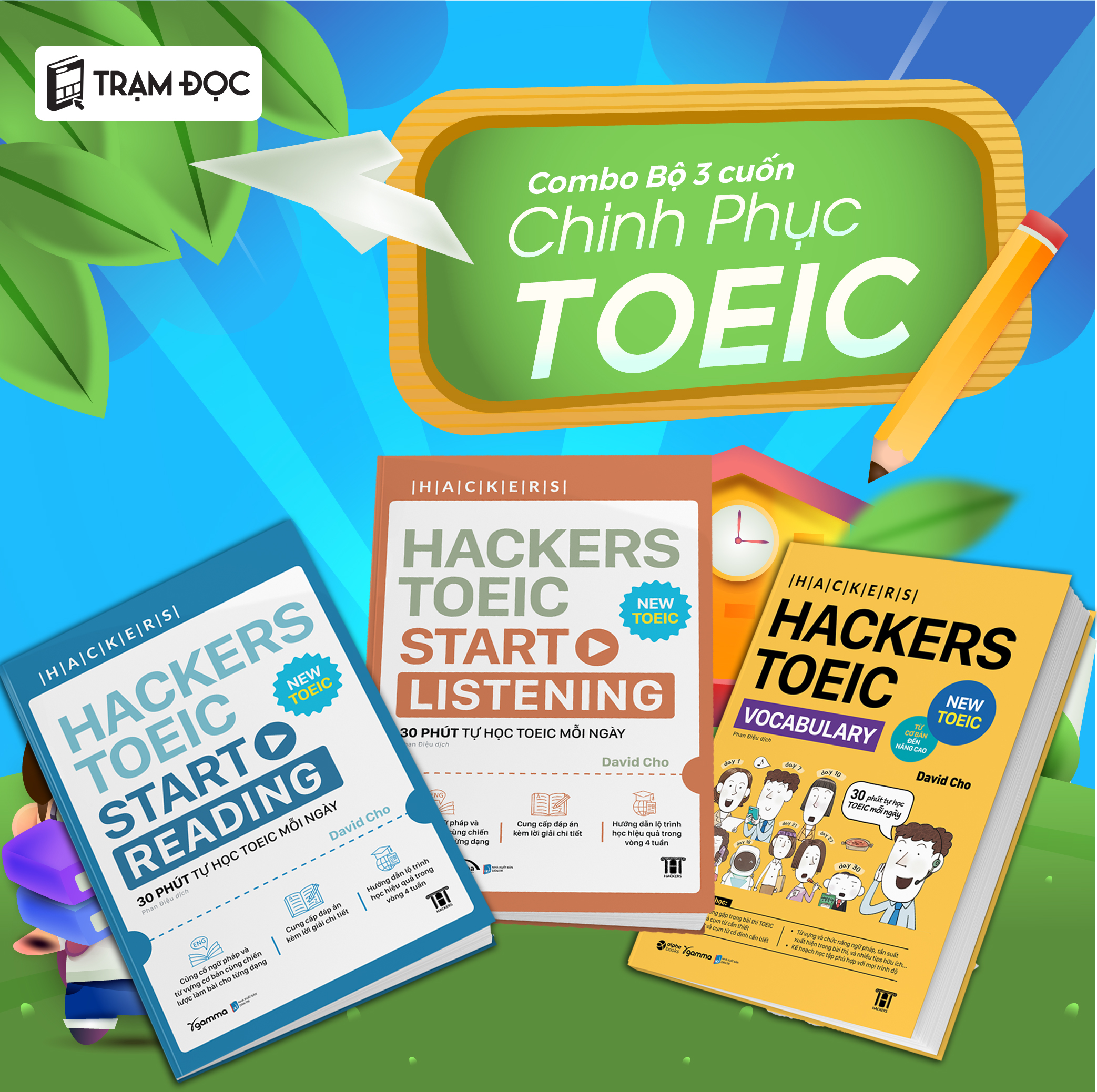 Trạm Đọc | Combo Hackers TOEIC Vocabulary + Hackers TOEIC Start Reading + Hackers TOEIC Start Listening