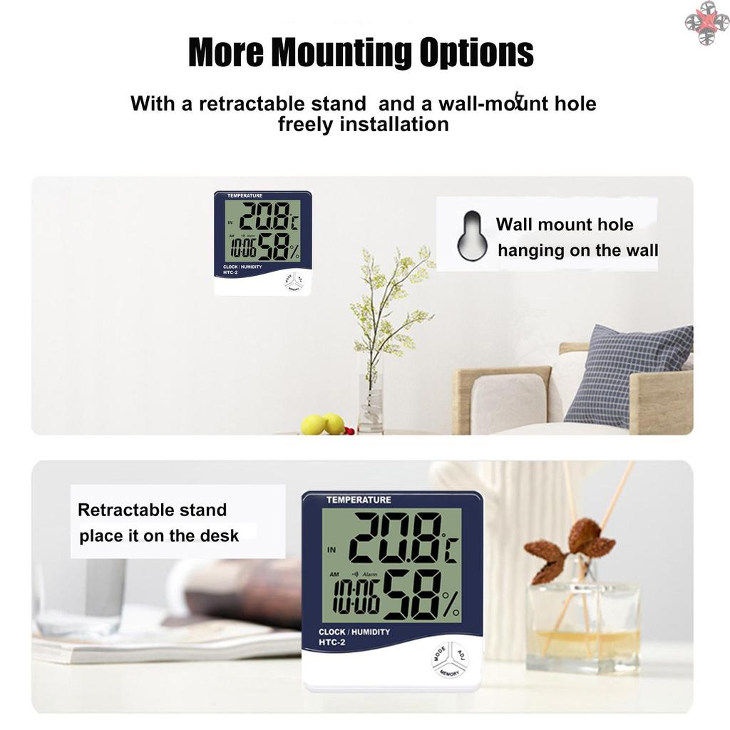 Đồng Hồ Điện Tử Đo Nhiệt Độ Và Độ Ẩm Tích Hợp Màn Hình Lcd Htc-8A