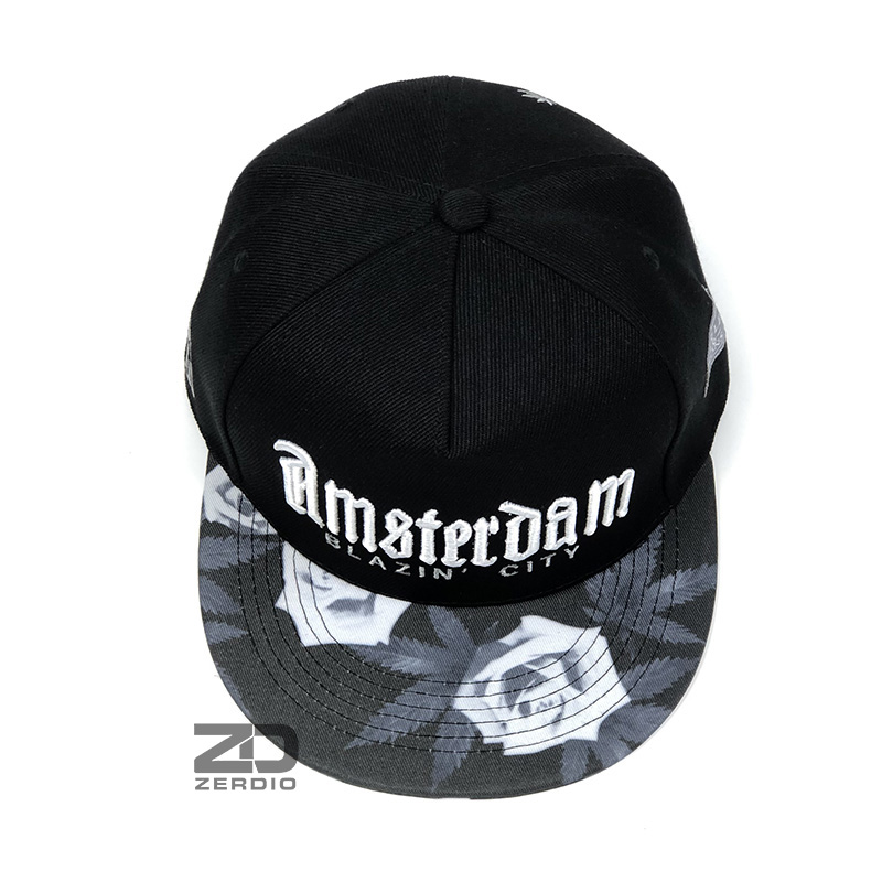 Nón nam snapback đen đẹp thêu họa tiết chữ cá tính - SN09