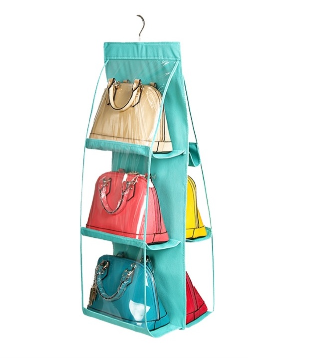 Kệ simili nhựa treo bảo quản túi xách sáu ngă đa năng, tiện lợi