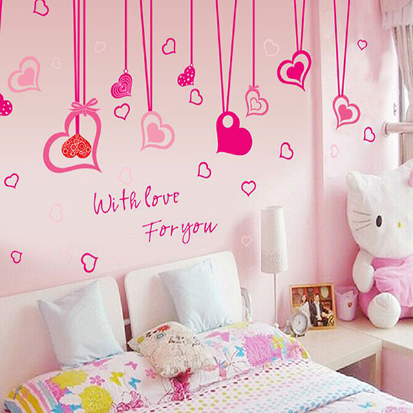 Decal Dán Tường Dây Leo Hồng 2 Bộ DB063
