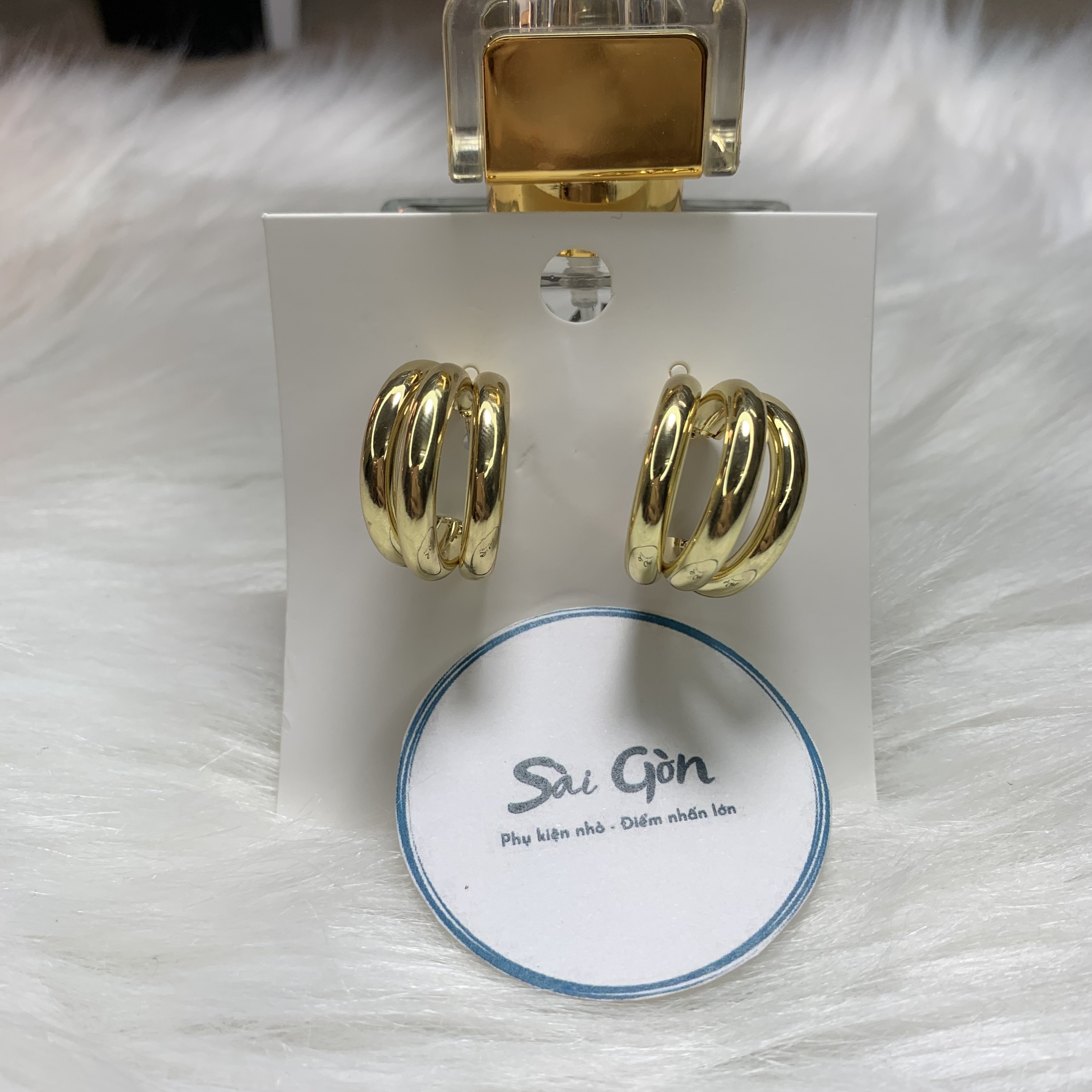 Boong tai mạ vàng phong cách cổ điển SAIGON ACCESSORY