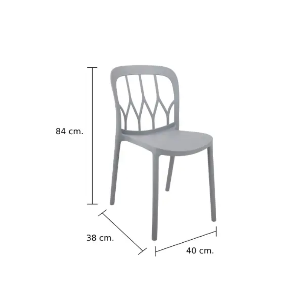 Ghế Nhựa LAHN Màu Xám Có Thể Xếp Chồng Kích Thước 40x38x84 cm | Index Living Mall | Nội Thất Nhập Khẩu Thái Lan