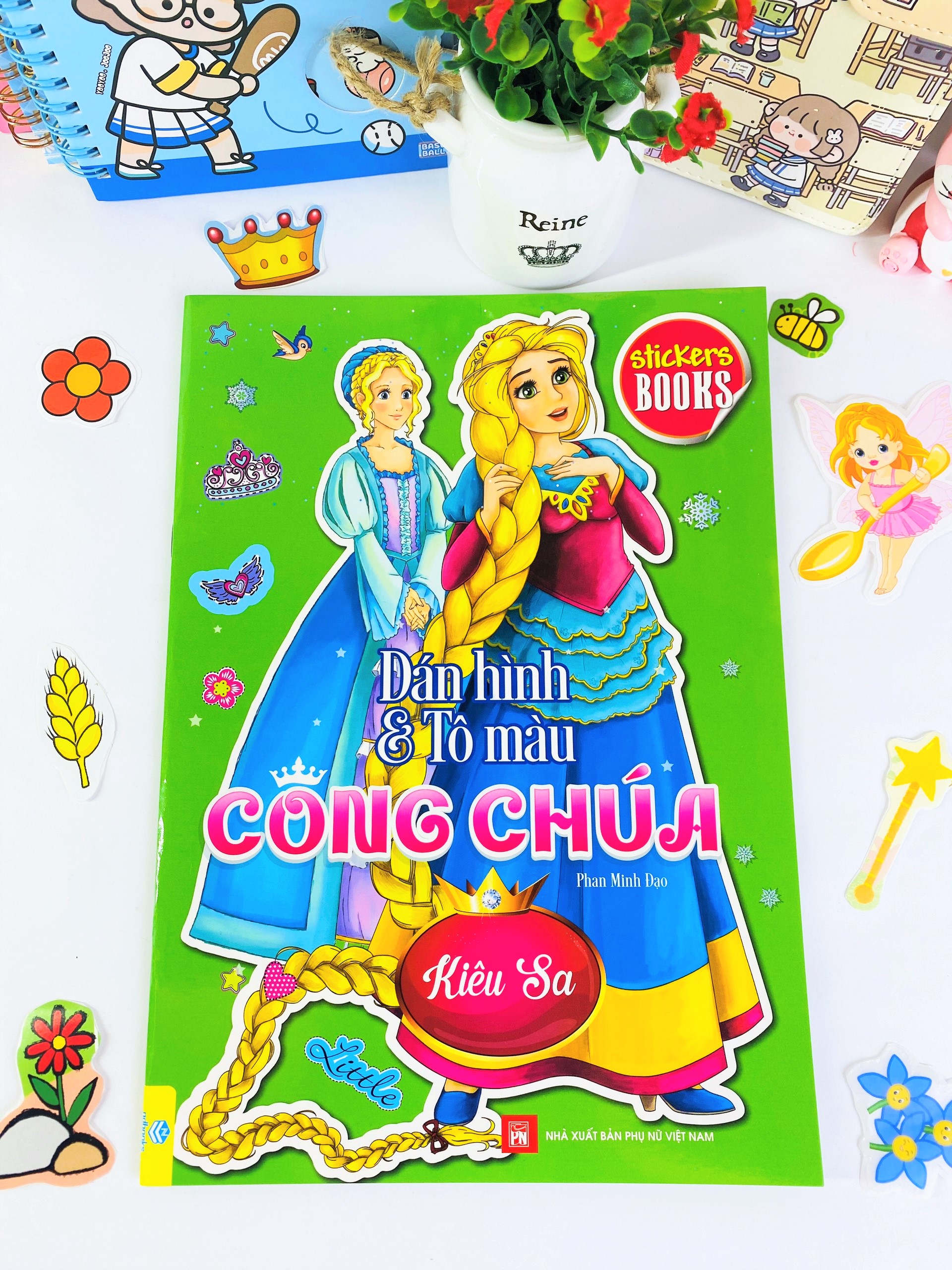 Sách - Combo 6 cuốn Dán hình và tô màu Công Chúa - ndbooks