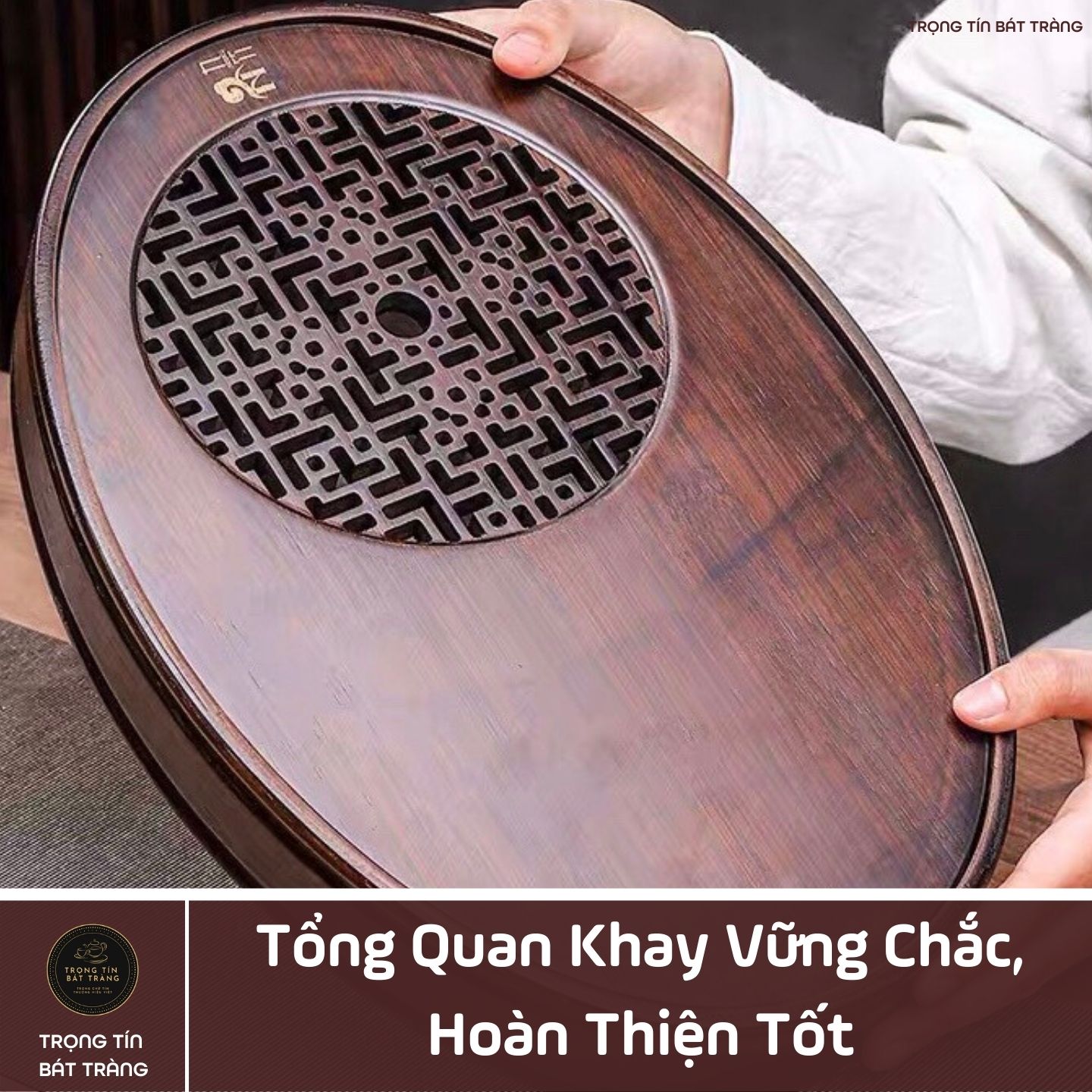 KT 15 Khay Trà Tre Cao Cấp Bầu Dục Nhỏ