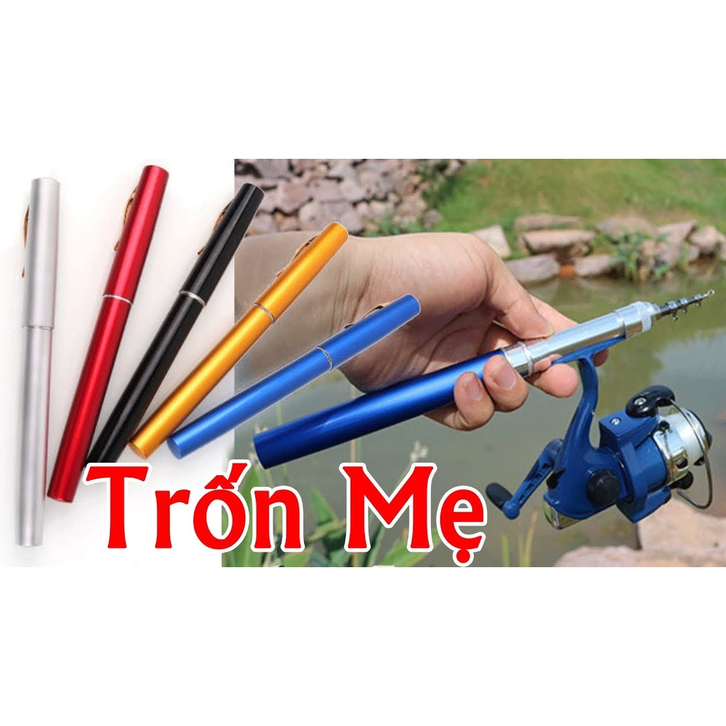 BỘ cần câu Bút Mini Bỏ Cốp Xe Siêu Tiện Lợi_ Tặng Kèm 1 Phao và 1 Hộp Lưỡi
