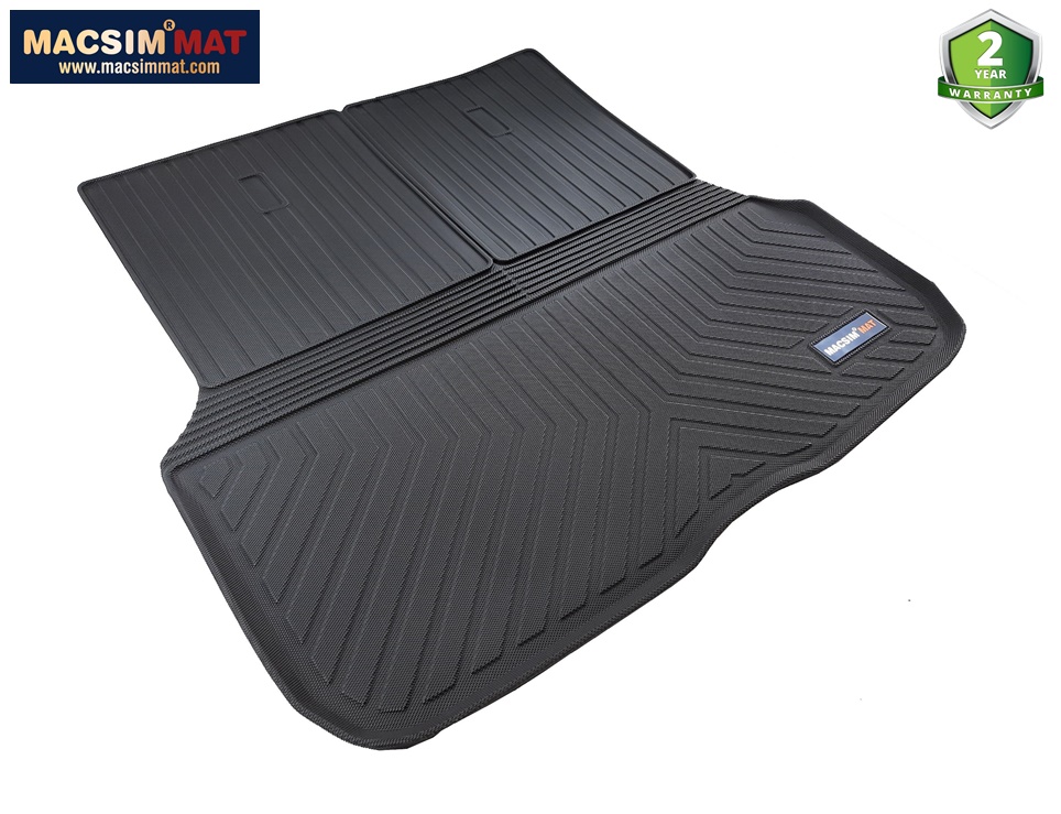 Thảm lót cốp xe ô tô Mercedes GLS 2019+ nhãn hiệu Macsim chất liệu TPV cao cấp màu đen