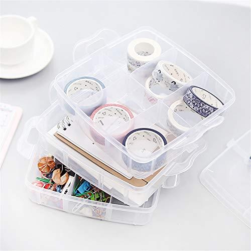3 sàn hộp lưu trữ hộp nhựa Hộp lưu trữ với tay cầm vận chuyển có thể điều chỉnh các ngăn lưu trữ trong suốt