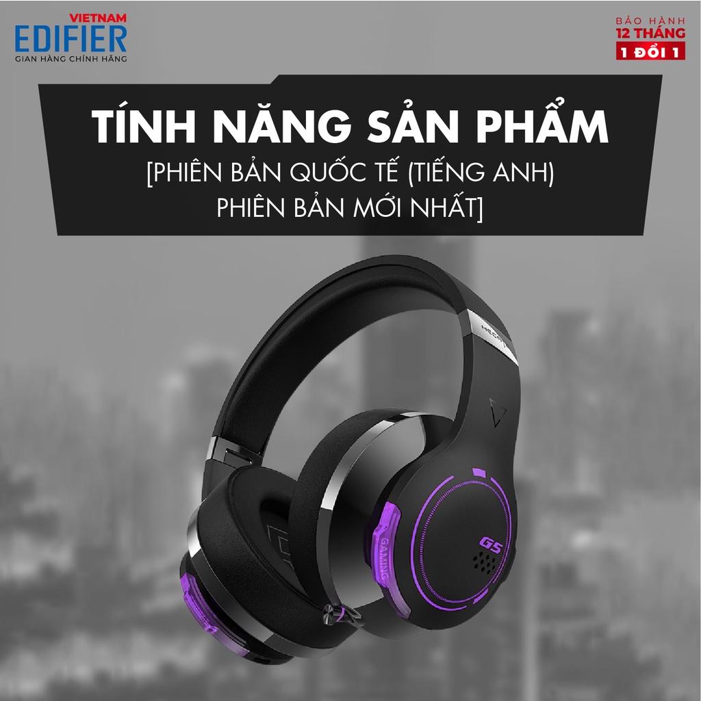 Tai nghe Gaming EDIFIER HECATE G5BT Thời lượng 40h Playtime, Đèn led RGB - Kết nối không dây và có dây - Hàng chính hãng