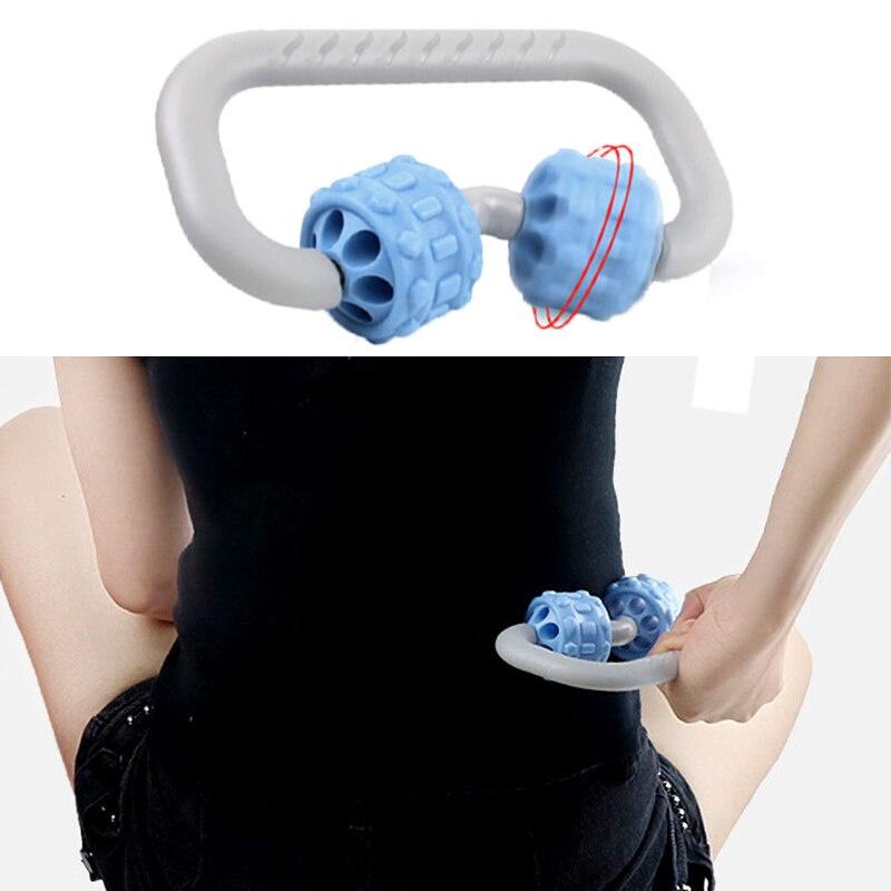 Double-wheeled Roller Manual Acupoint Muscle Relaxer Yoga Bodybuilding Massage Fashion Roller Yoga Sport PP Material Equipment