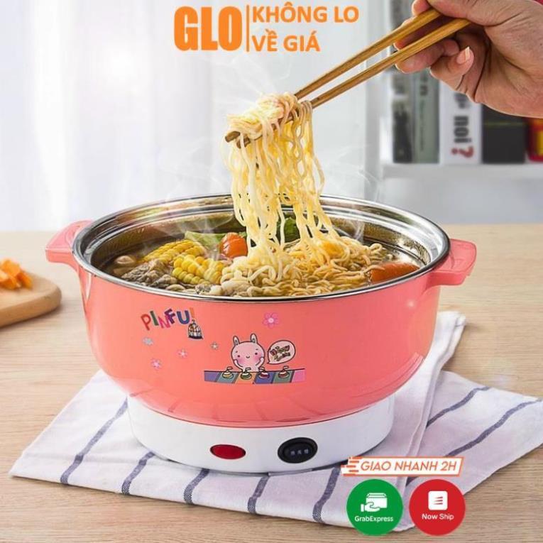 Nồi Lẩu Điện Mini 24cm Nikai Vung Kính 1000w Siêu Tốc