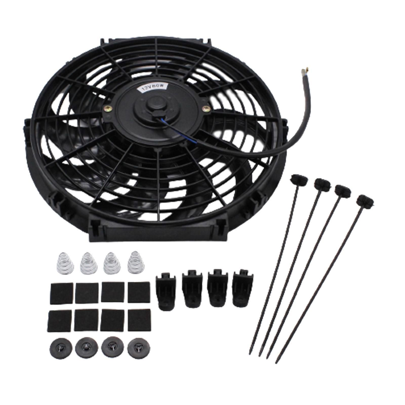 Electric Cooling Fan 12inch Push Performance 12V 80W Easy Installation Mount for Pickup Truck