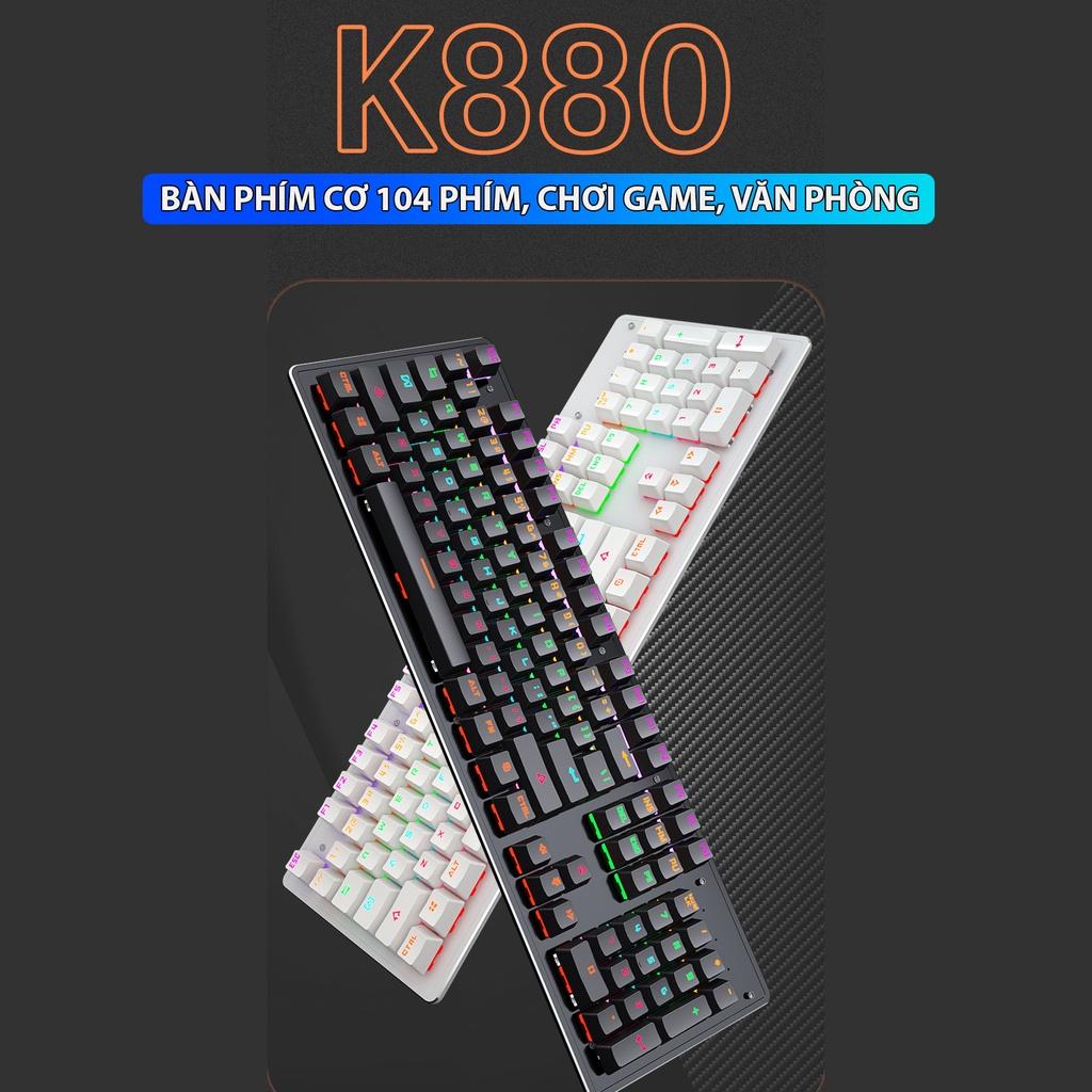 Bàn phím cơ Coputa bàn phím máy tính Gaming có dây LED RGB K880