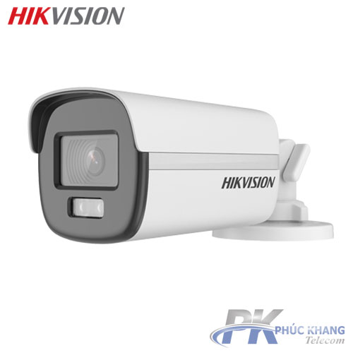 Camera 2MP Hikvision TVI/AHD/CVI/CVBS DS-2CE12DF0T-F  COLORVU - CÓ MÀU 24/24 Hỗ trợ đèn trợ sáng 40m - Hàng Chính Hãng