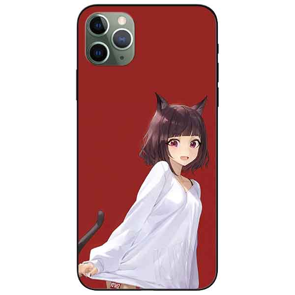 Ốp lưng in cho Iphone 11 Pro Mẫu Cô Gái Tai Mèo