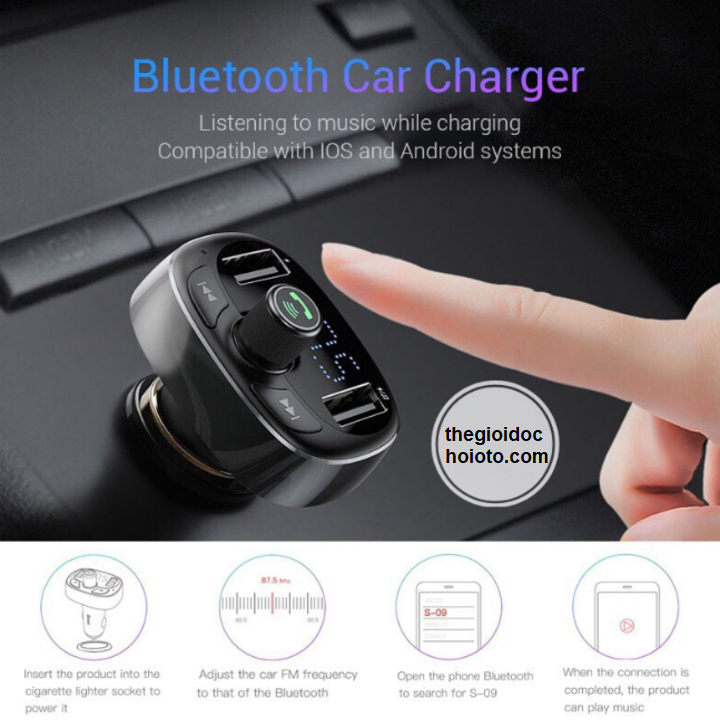 Tẩu nghe nhạc trên ô tô, xe hơi Bluetooth V4.2 thương hiệu Baseus CCALL-TM01 - Hàng Chính Hãng