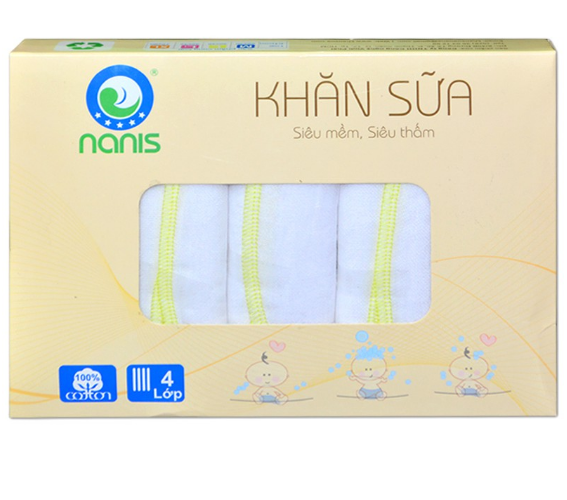 KHĂN SỮA SƠ SINH 4 LỚP 30x35