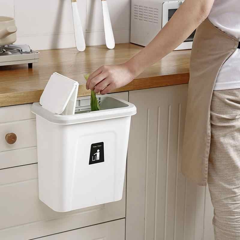Thùng rác treo tường, tiện lợi nhà bếp gia đình treo trên cửa tủ lưu trữ nhựa vệ sinh