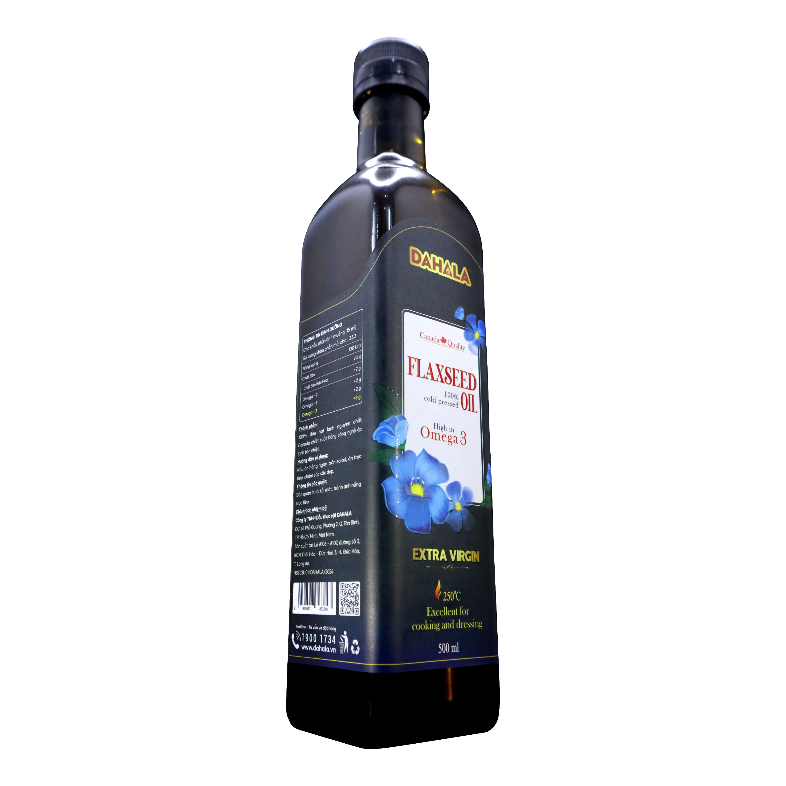 Dầu hạt lanh ép lạnh bền nhiệt DAHALA 250 ml