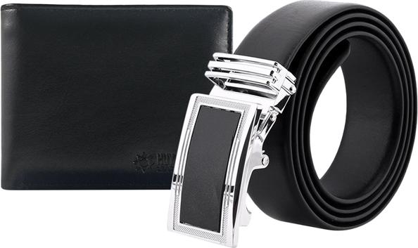 Bộ Ví & Thắt Lưng Nam Da Bò Huy Hoàng HT2102-HT4111 - Đen